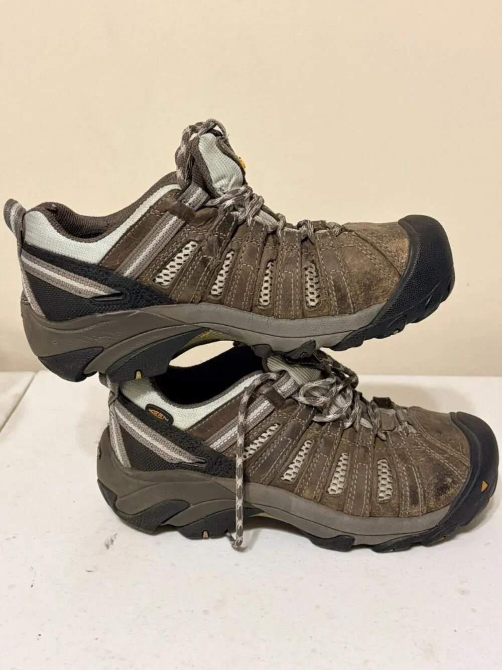 Keen Keen Utility Flint Low Steel Toe Work Shoes Drizzle/Surf Spray Gray Sz 7.5